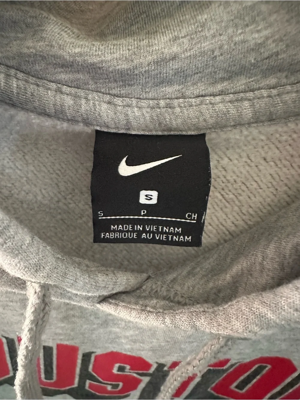 Nike Grey Hoodie with Red Houston Lettering